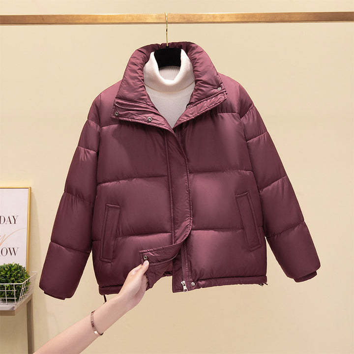 Quilted short sleeve jacket for women with a high collar and relaxed fit Lune London