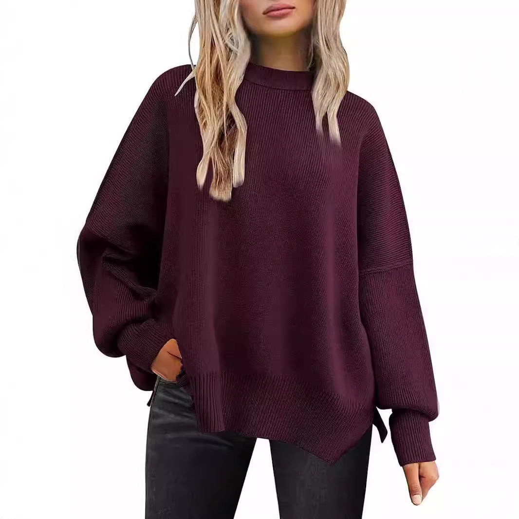Oversized knitted sweater for women with wide sleeves and a textured surface Lune London