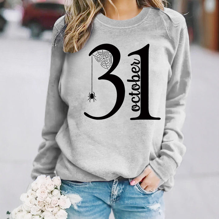 Sweat-shirt pour femmes avec motif d'Halloween créatif et coupe confortable Chic & Stil