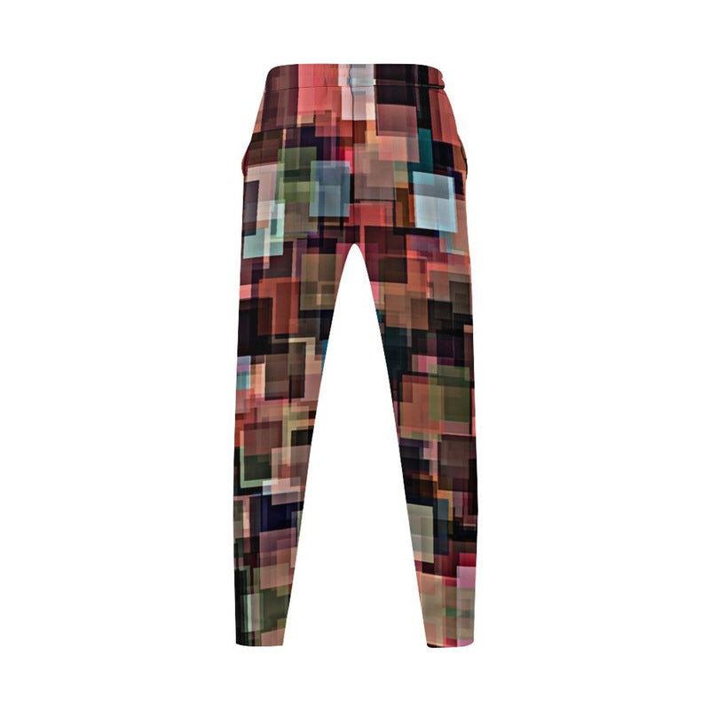 Men's leisure pants with geometric design and elastic waistband Lune London