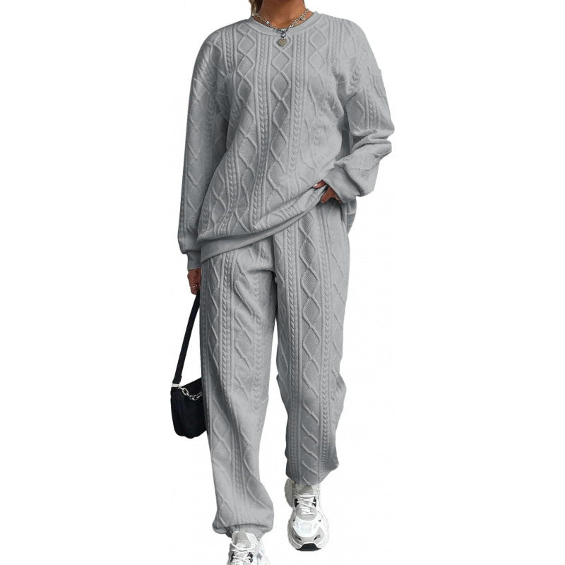 Women's knit loungewear set with relaxed fit and textured surface Lune London