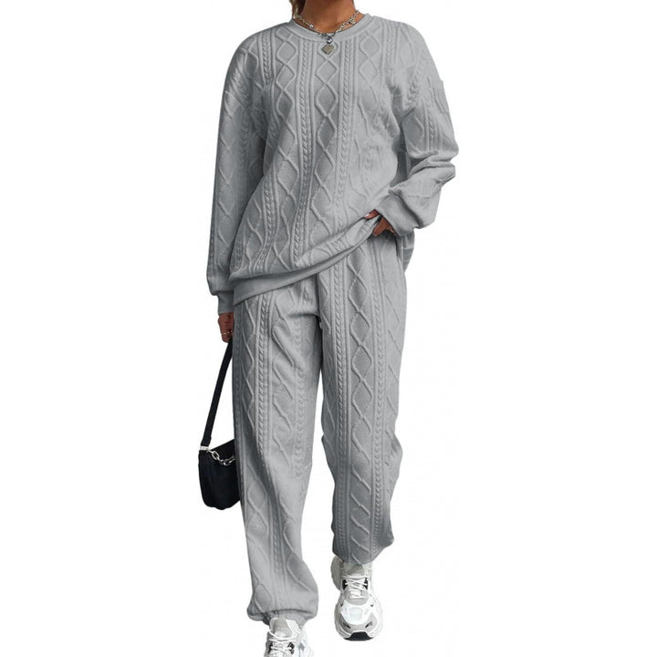 Women's knit loungewear set with relaxed fit and textured surface Lune London