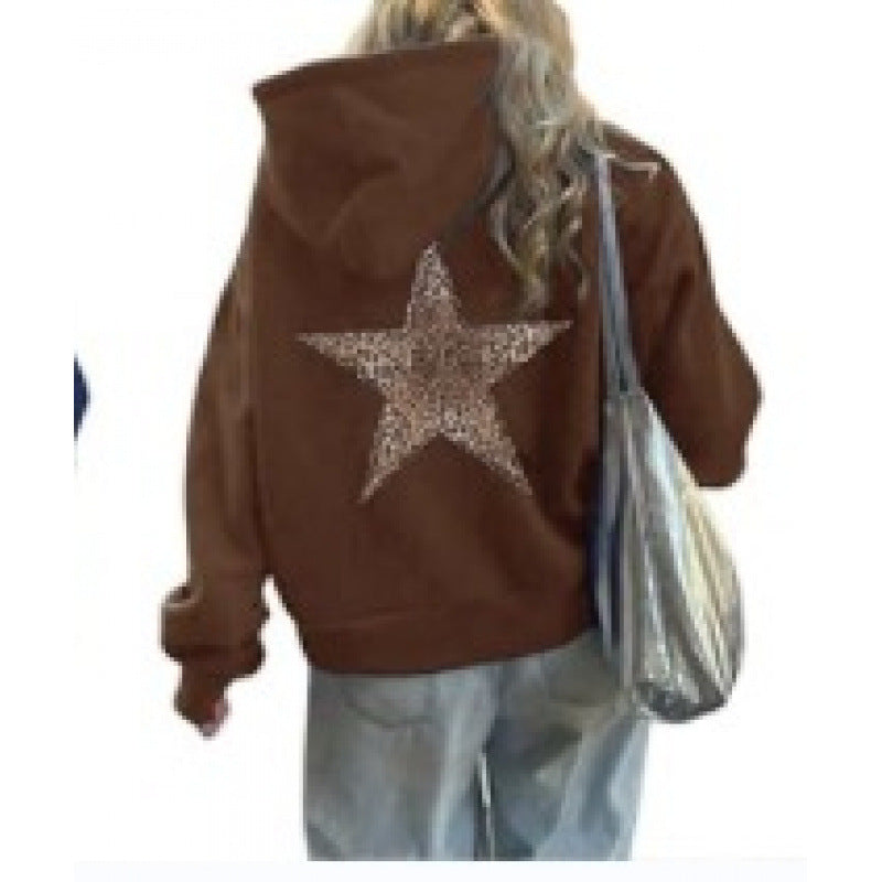Women’s Hoodie with Glittering Star Motif Lune London