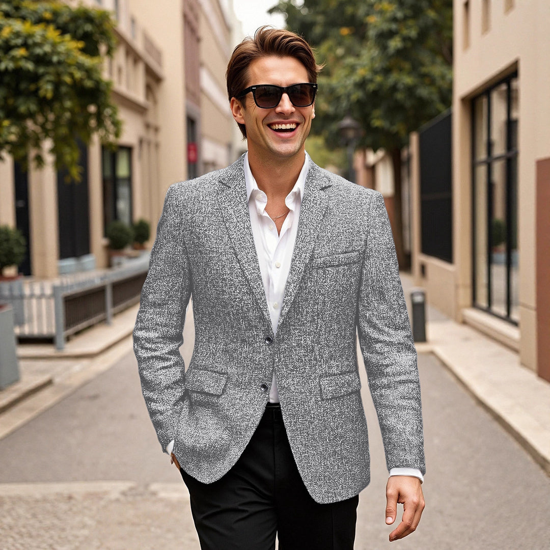 Modern structured jacket for men in fine fabric Lune London