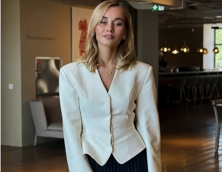 Stylish blazer jacket for ladies with a fitted cut and chic elegant details