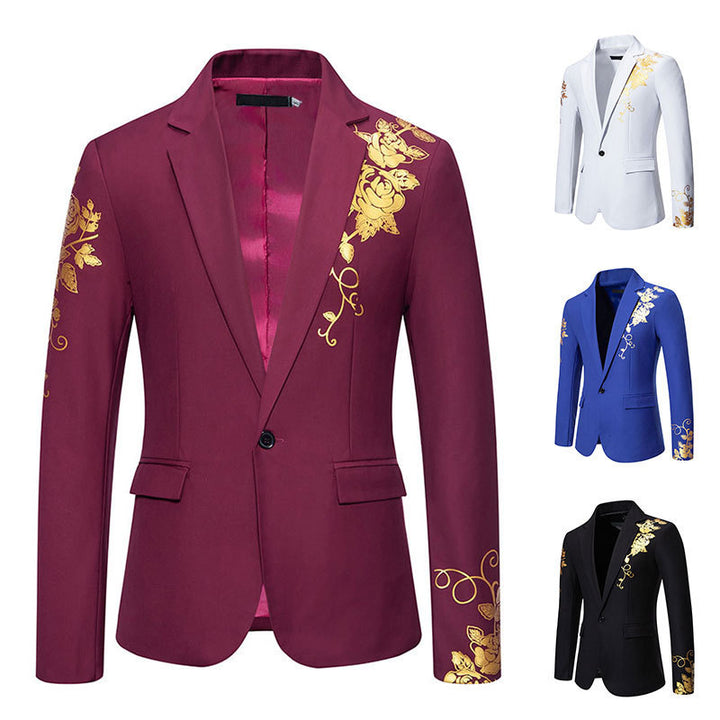 Elegant blazer for men with gold floral pattern Lune London