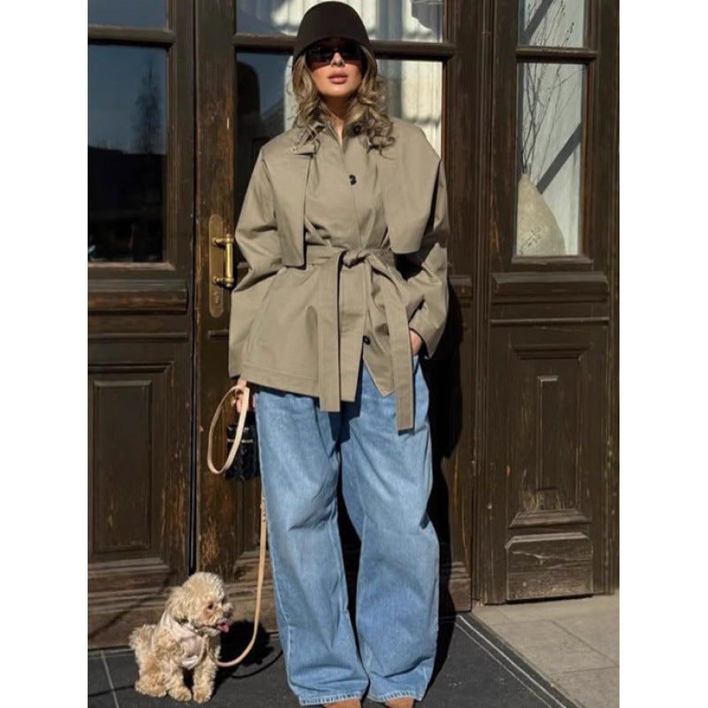 Women's trench coat with adjustable belt and stylish lapels Lune London