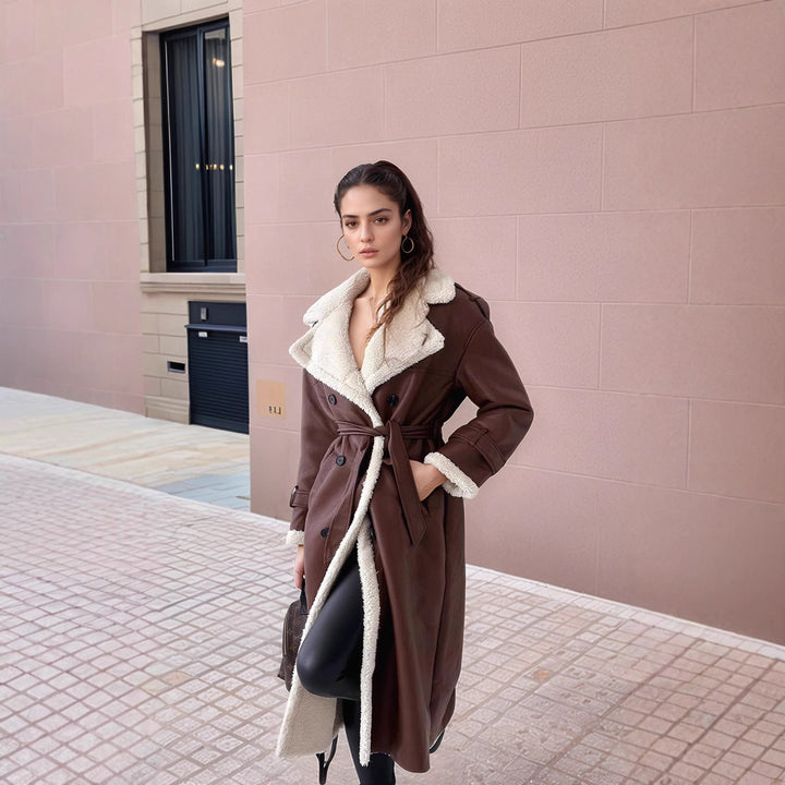 Ladies Oversized Luxurious Coat with Soft Fleece Lining Lune London