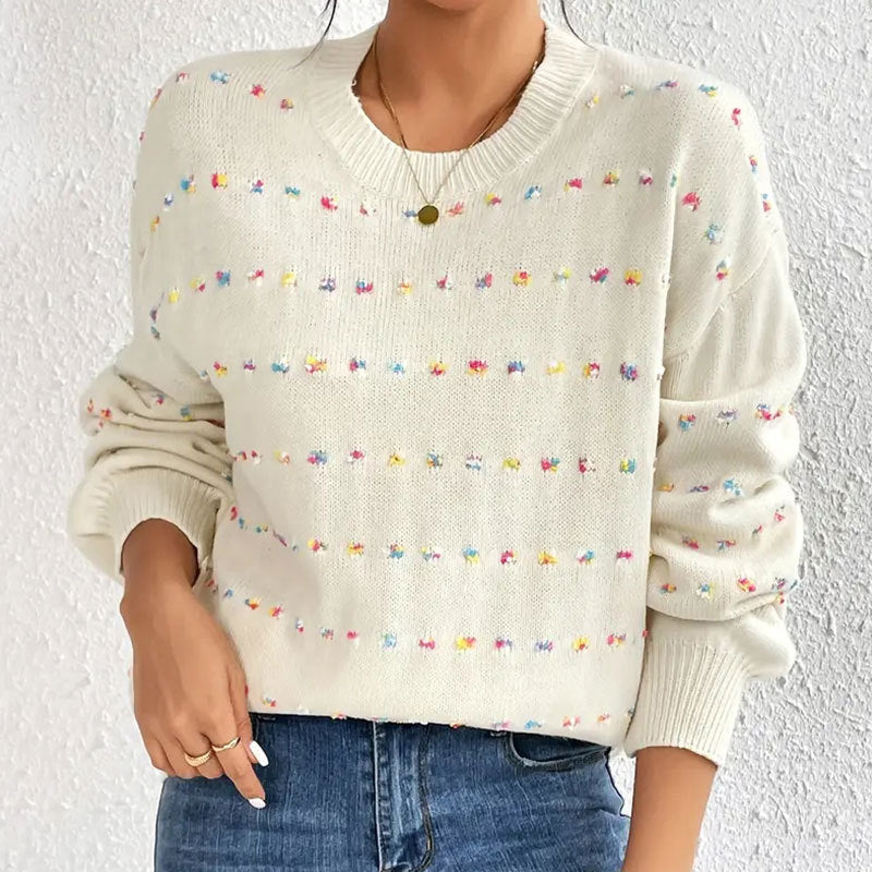 Sweat en tricot pour femmes avec un motif de nœud coloré et coupe décontractée Chic & Stil