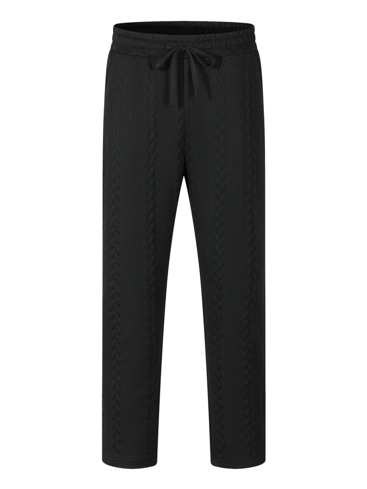 Men's stretch leisure pants with drawstring and textured design Lune London