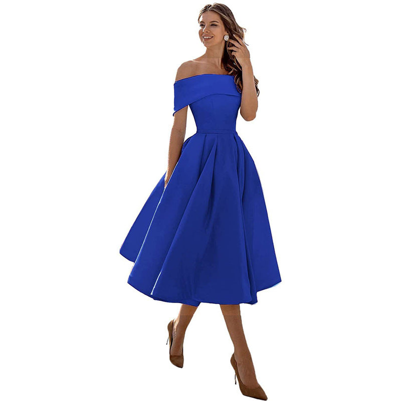 Lune London | Casual Fashion Satin Cocktail Dress Strapless