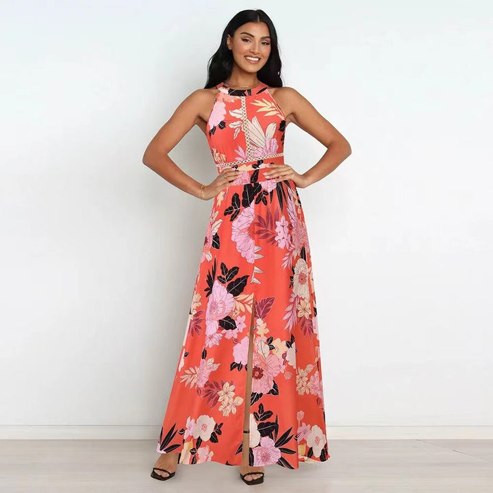 Women Maxi Dress Backless with Floral Print Lune London