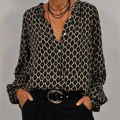 Women's Blouse with Unusual Print and Comfortable Long Sleeves Lune London