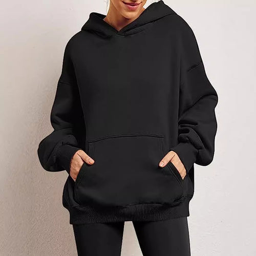 Ladies Oversized Hoodie with practical pockets and a soft lining Lune London