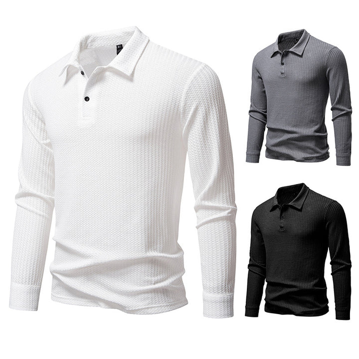 Men's polo shirt with textured surface and modern collar Lune London