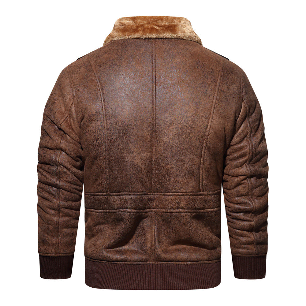 Men's biker jacket with teddy lining and high collar Lune London
