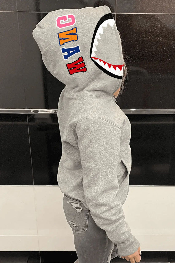 Ladies Leisure Hoodie with Playful Shark Design Lune London