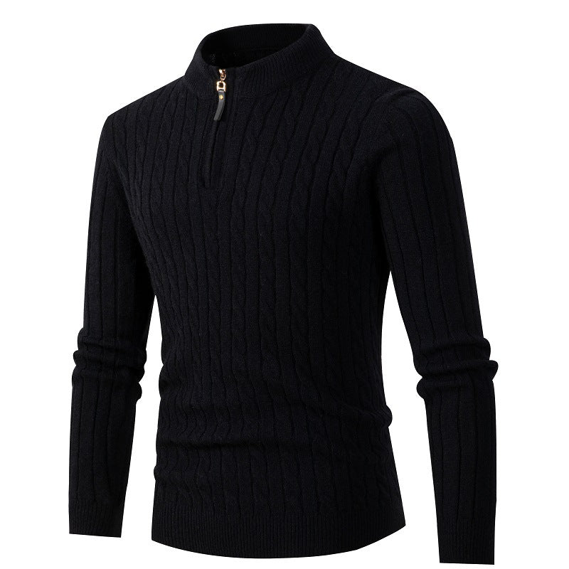 Fine knit pullover for men with high collar Lune London