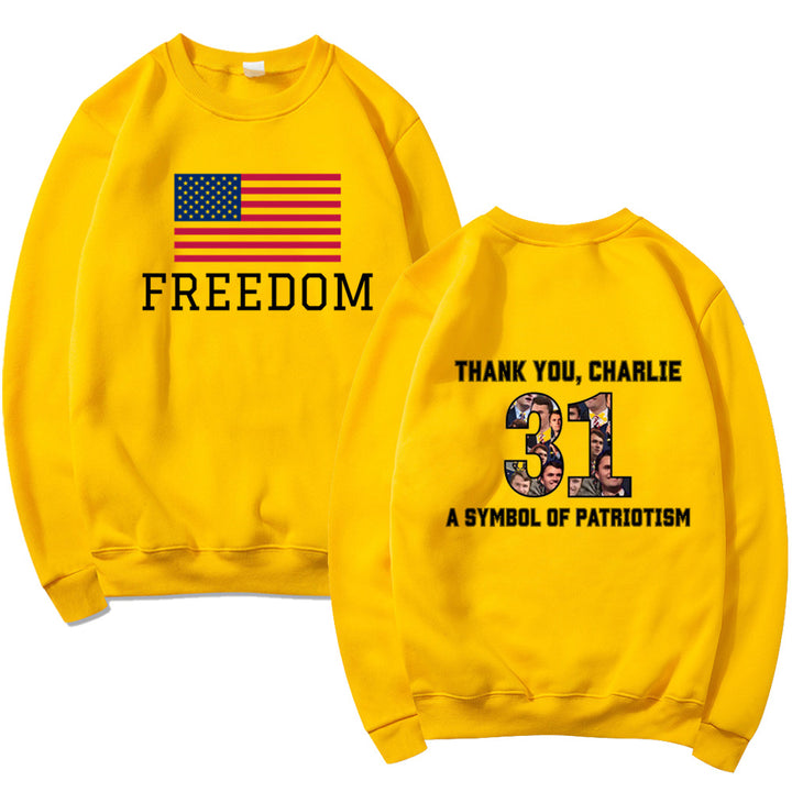 Sweatshirt pour femmes avec imprimé patriotique et matériau doux Chic & Stil