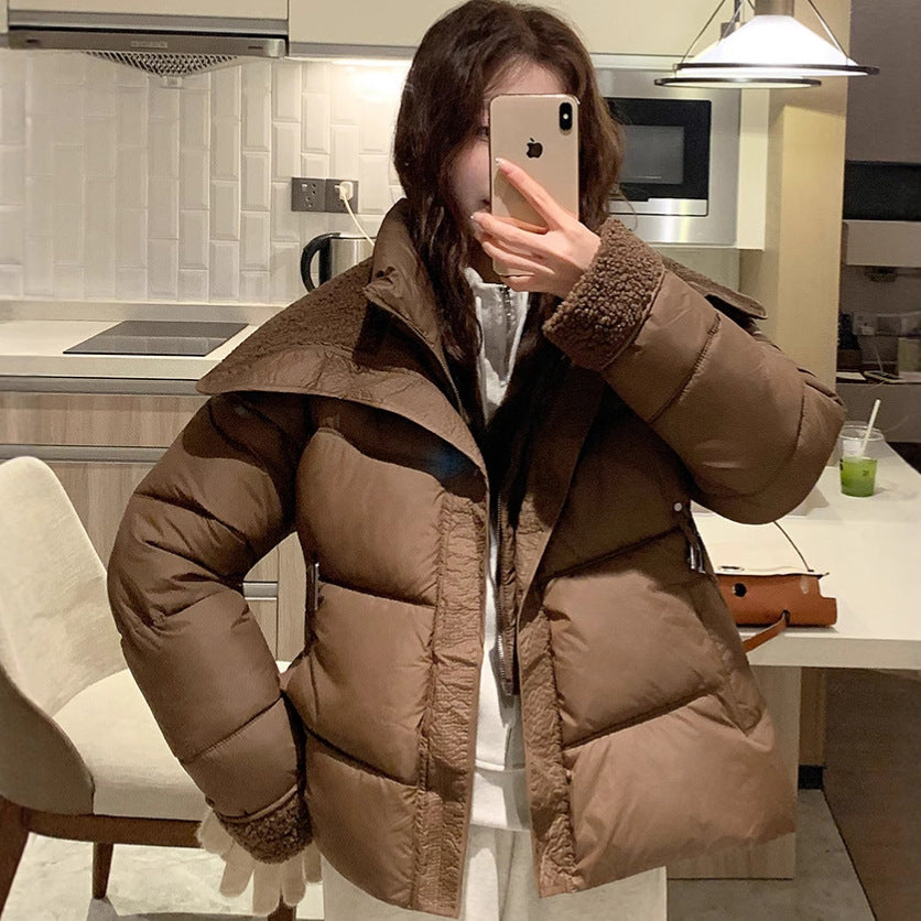 Ladies Stylish and Warm Down Jacket with High Collar and Practical Pockets Lune London