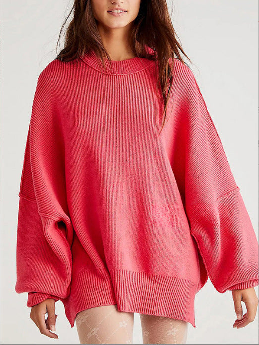 Oversized knitted sweater for women with wide sleeves and a textured surface Lune London
