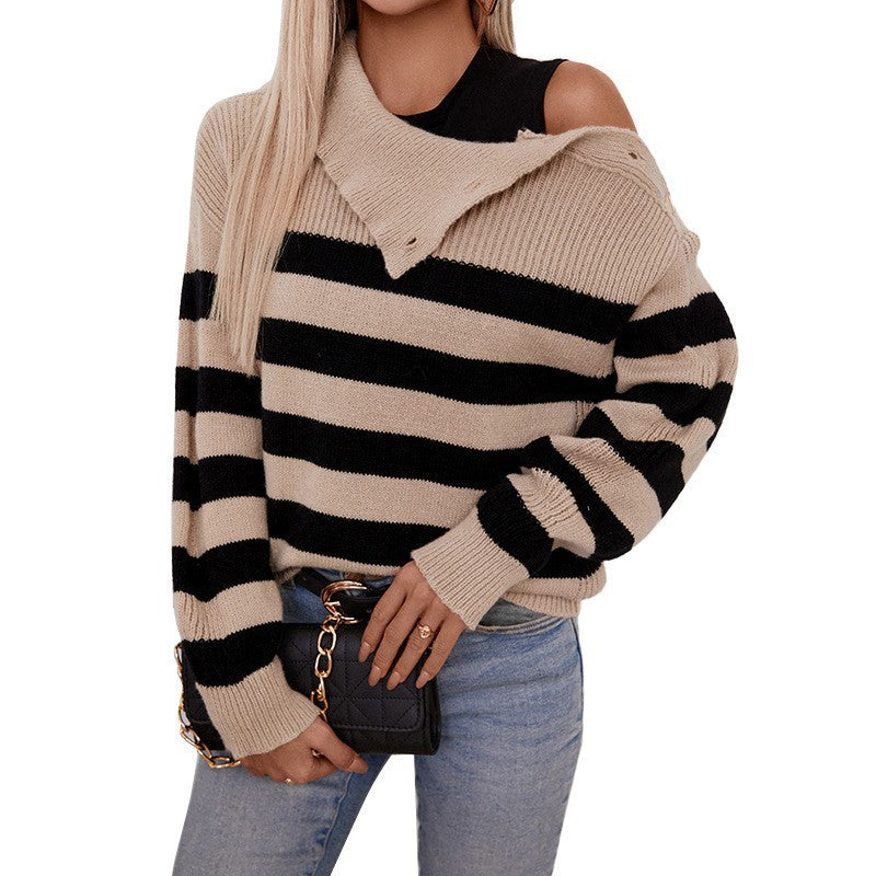 Ladies Oversized Striped Sweater Lune London