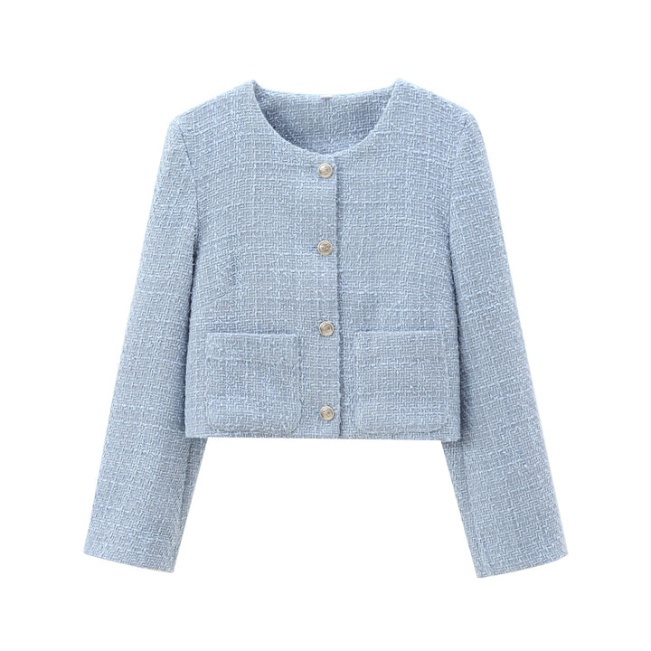 Lune London Structured Tweed Short Jacket for Women with Practical Pockets