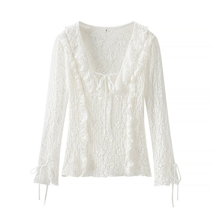 Women's blouse with lace embellishment Chic and Style