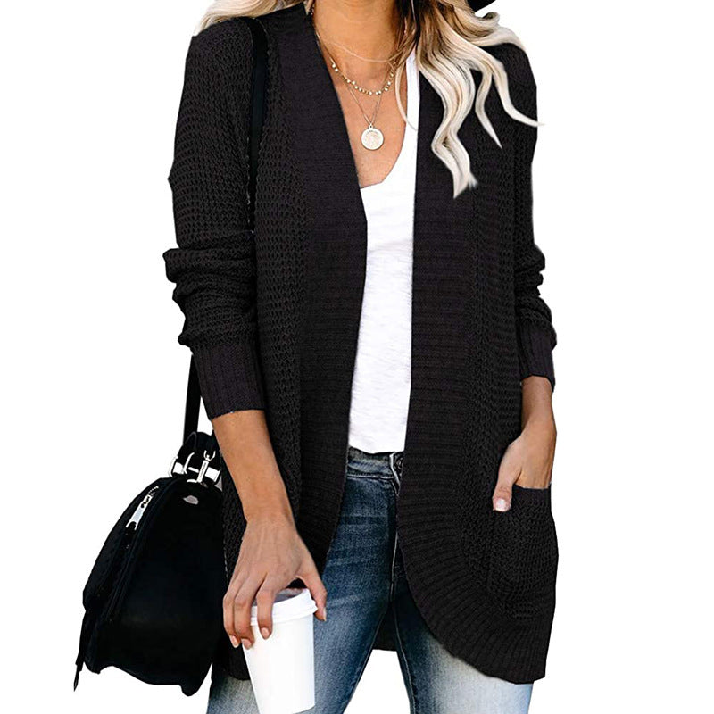 Knit jacket for women with a breathable mesh structure and practical pockets Lune London