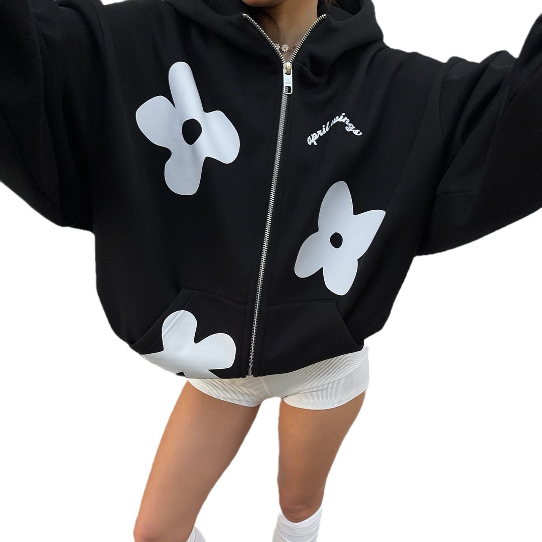 Oversized hoodie for women with creative floral patterns Lune London