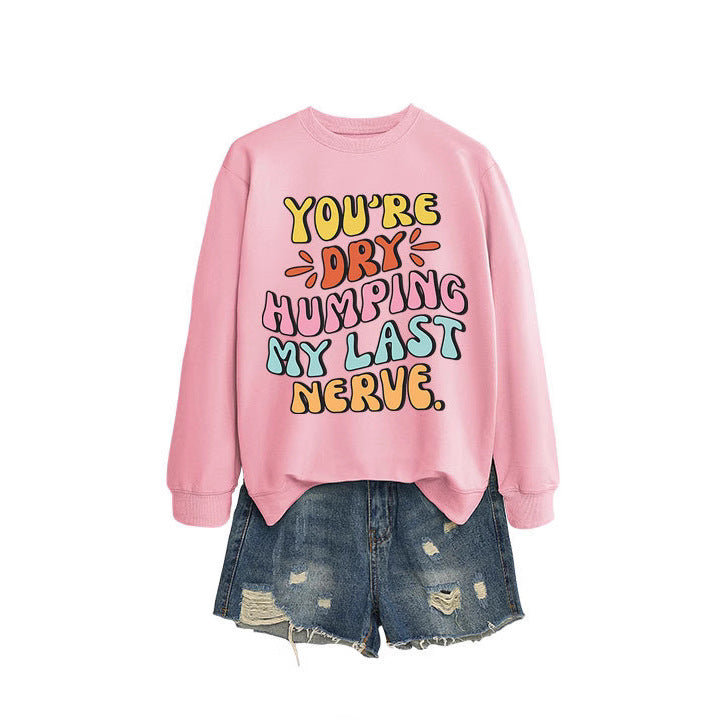 Sweat-shirt femme avec slogan de bande dessinée joyeux et coupe décontractée Chic & Stil