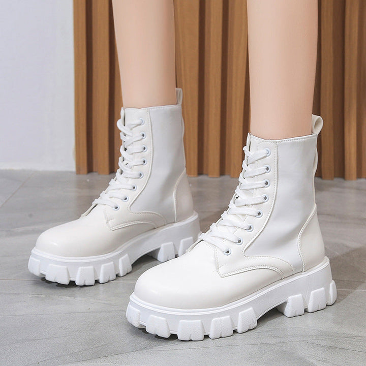 Women Chunky Boots with Practical Side Pocket Design Lune London