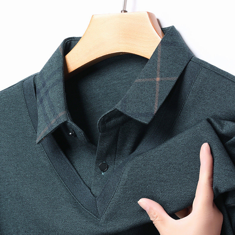 Elegant V-neck sweater for men with a structured collar and a chic and stylish modern design