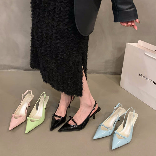Women's Slingback Pumps with Elegant Cut and Fine Strap Lune London