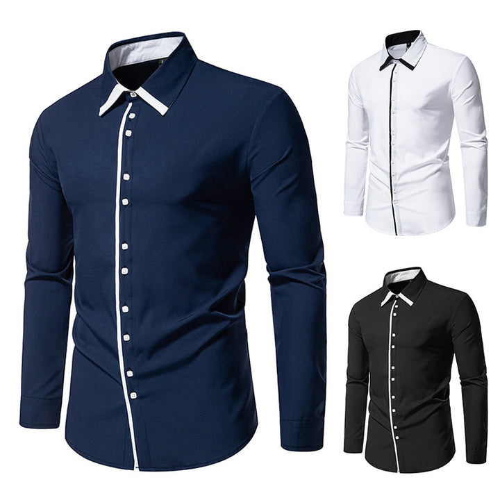 Elegant men's shirt with contrasting collar Lune London