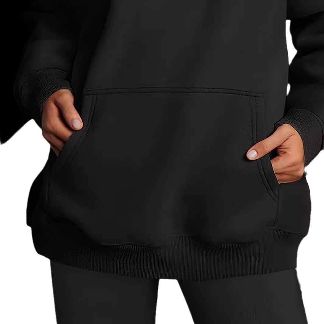 Women oversized casual hoodie with deep collar Lune London