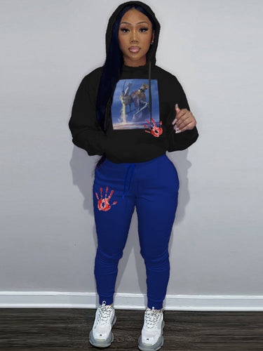 Women's Hoodie and Jogging Set with Creative Graphic Design Lune London