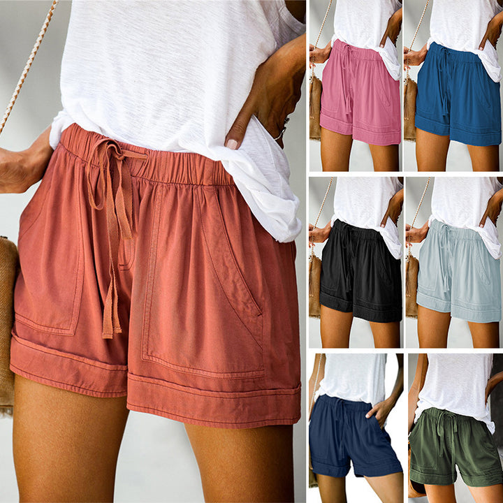 Women's Comfortable Summer Shorts with Elastic Waistband and Practical Pockets Lune London