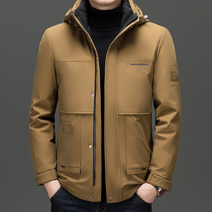 Waterproof transition jacket for men with practical inner lining Lune London