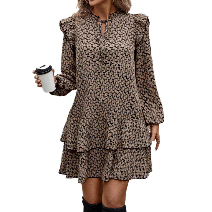 Leisure dress for women with a romantic ruffle design and a keyhole neckline Lune London