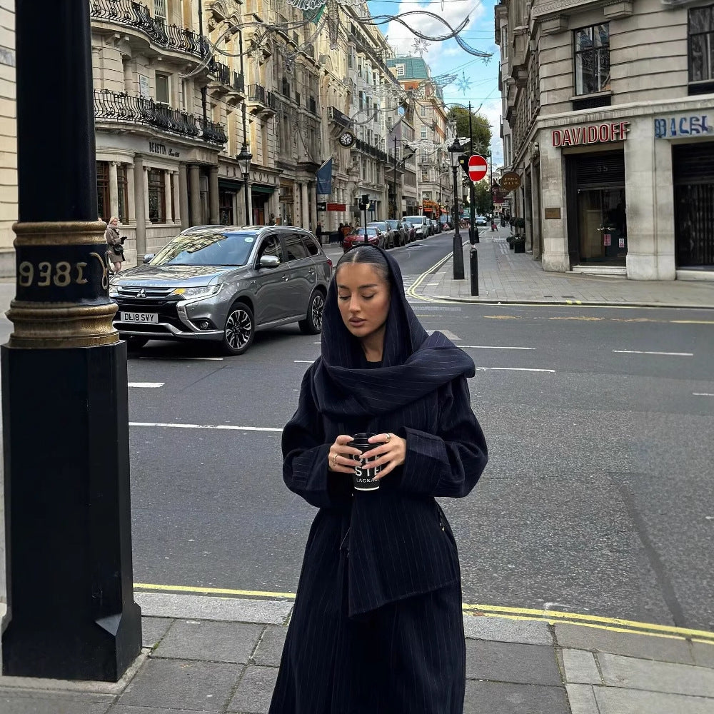 Wrap coat for women with elegant collar and belt Lune London