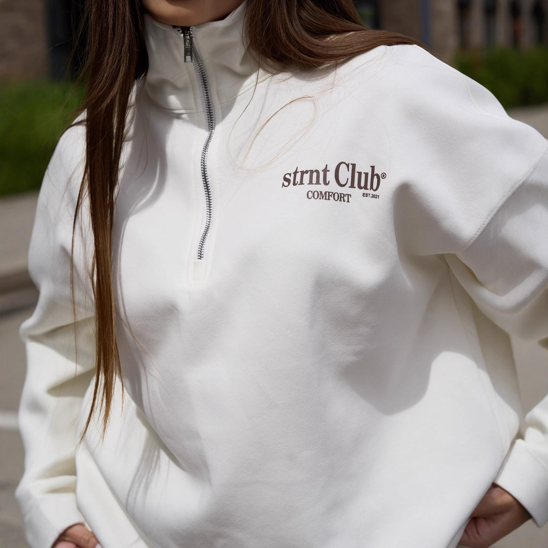 Women’s hoodie with half zipper and relaxed fit Lune London