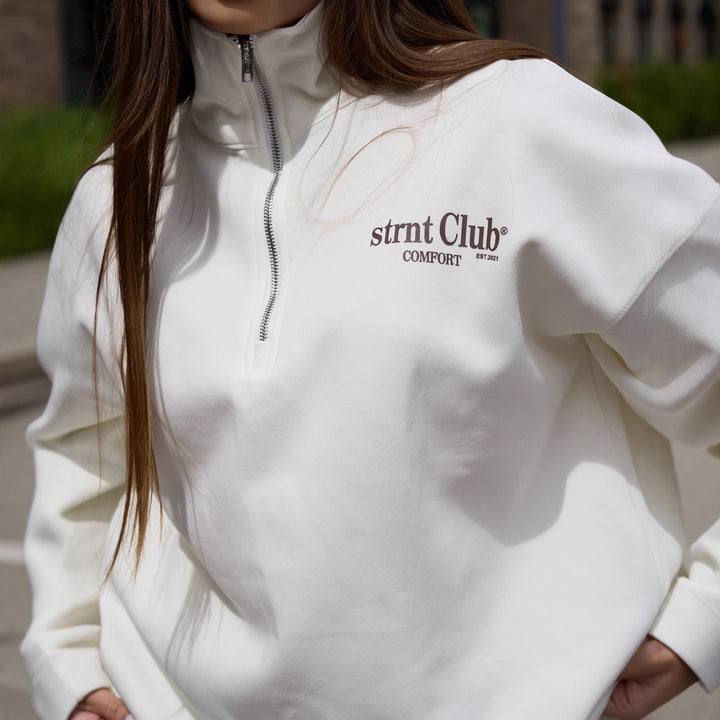 Women’s hoodie with half zipper and relaxed fit Lune London