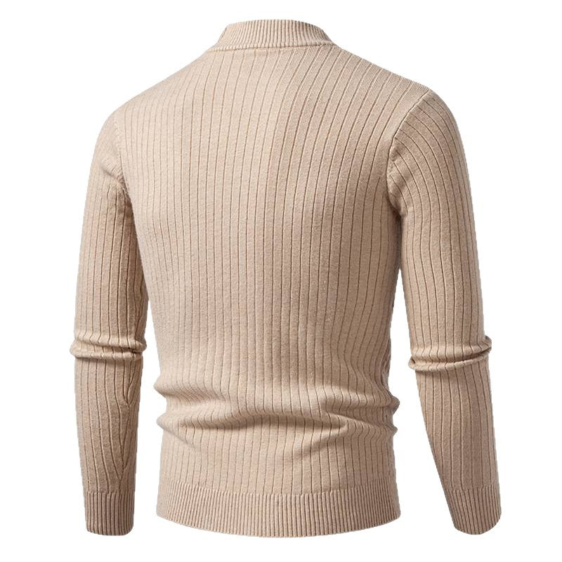Men's turtleneck sweater with textured cable design Lune London