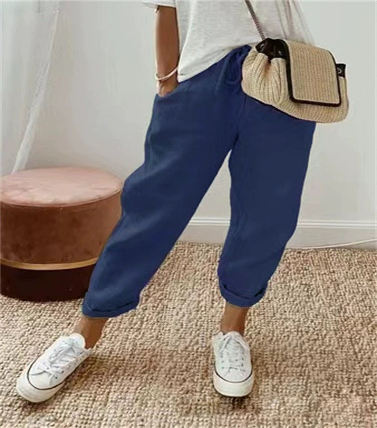 Casual and comfortable chino pants for women with elastic waistband Lune London