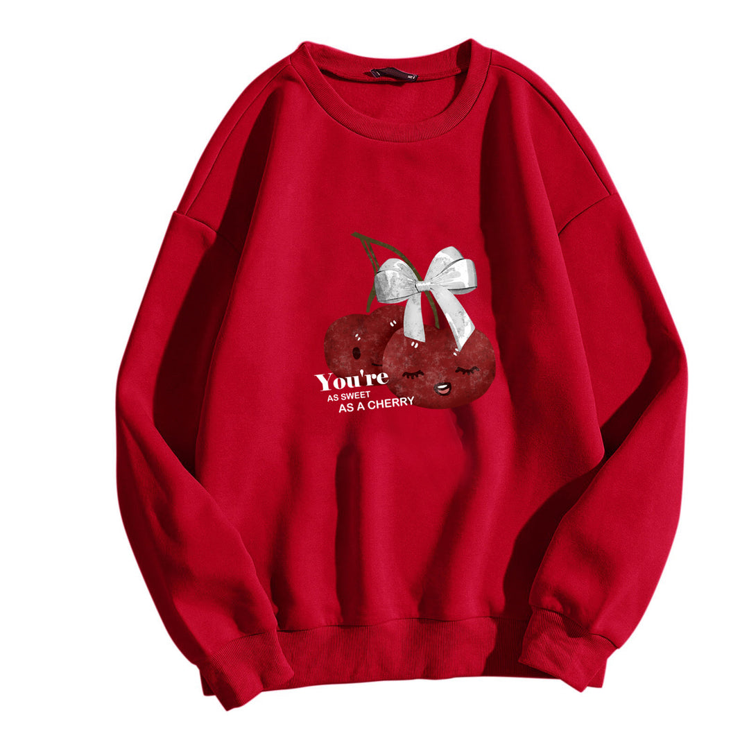 Women's cozy sweatshirt with fruity cherry motif Chic & Stil