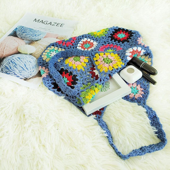 Ladies Grandmother Crochet Square Chic Transport Bag