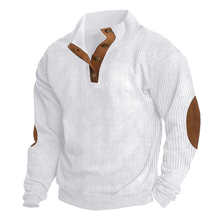 Men's High Quality Crêpe Sweater with Leather Applications Lune London