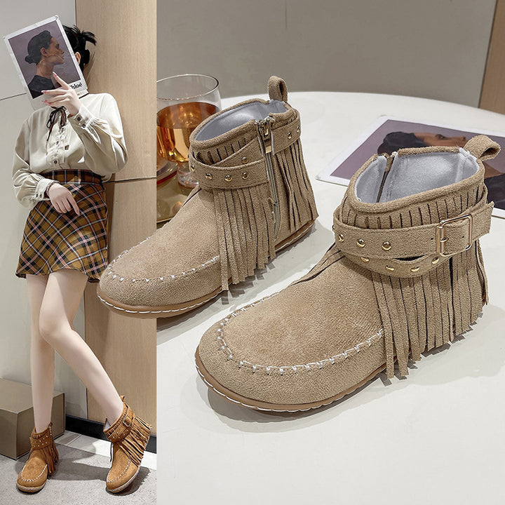 Fringed and studded boots for women Lune London