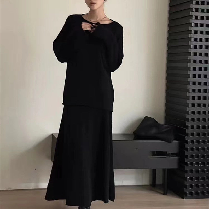 Casual knitted dress for women with an elegant off-the-shoulder design and soft material Lune London